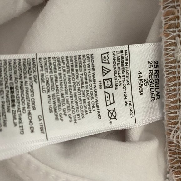 Women's Gap White Denim Straight Jeans, Size 25R - Picture 4 of 5